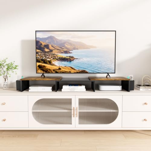 Wood Metal Computer Monitor Stand for Desk