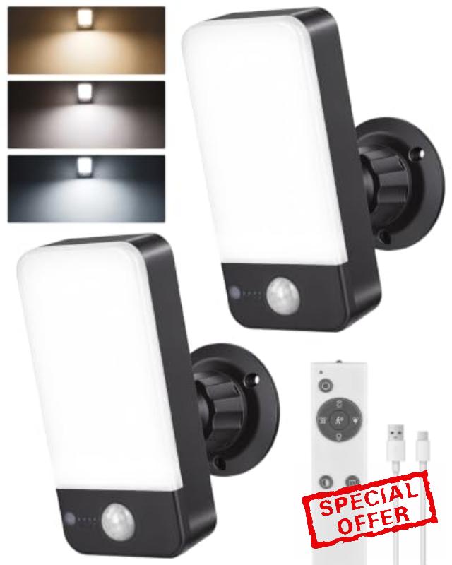 Rechargeable Battery Operated Outdoor Wall Lights