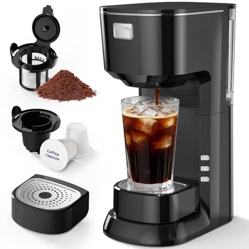 Single Serve Brewer for K Pods & Ground-Black 2 in 1