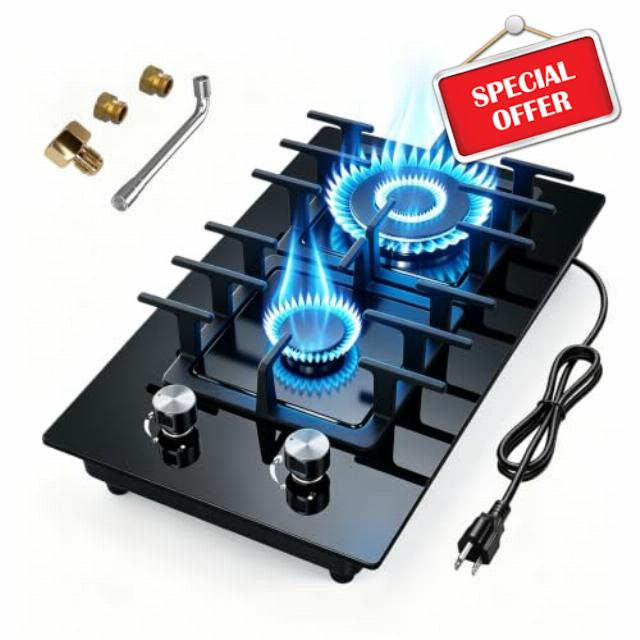 12 Inch Gas Cooktop 2 Burner
