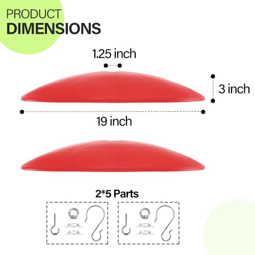 Hanging Squirrel Proof for Shepherd's Hook Outdoors(Red) 2 Pack
