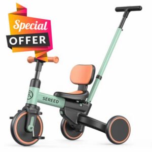 SEREED 5-in-1 Push Tricycle for Toddlers 1-4