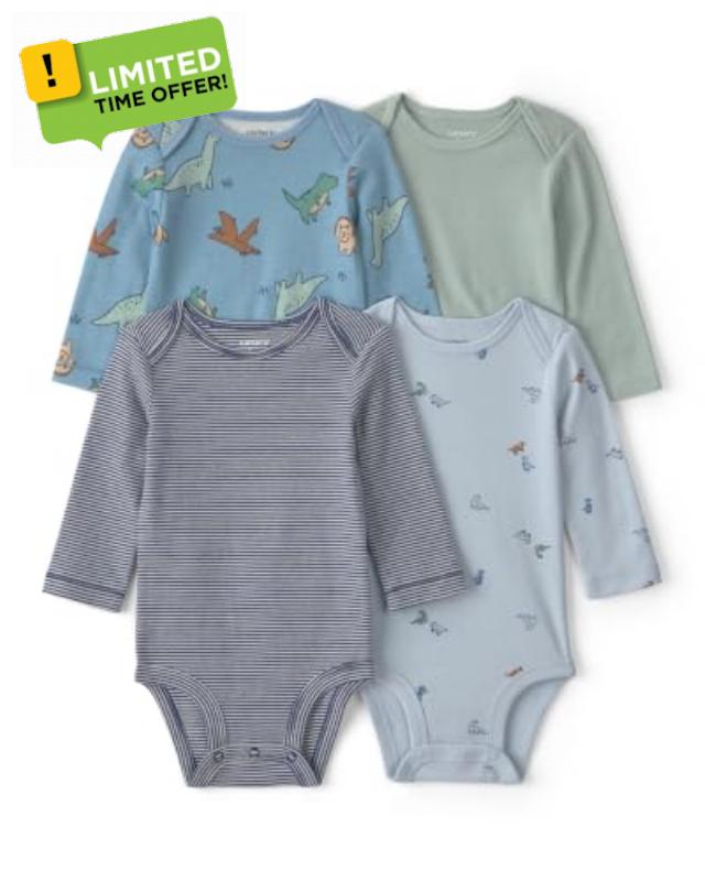 Carter's Baby Boys' 4-pack Long Sleeve Bodysuits