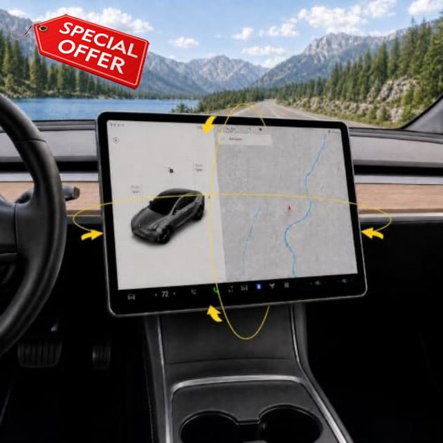 4-Way Tesla Screen Swivel Mount for Model Y & Model 3 Display                                                          Fits Y 2019-2024 & 3 2017-2023