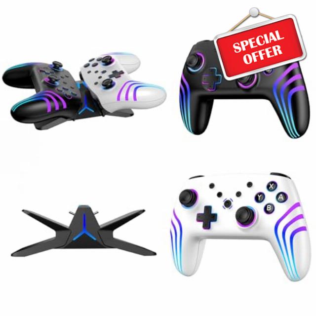 VidPPluing 2 Pack Switch Controllers with Charging Dock                                                          Switch 2 Controller for Nintendo Switch/Switch 2 with RGB Lights/Motion Sensor/Vibration/Turbo/Wakeup/800mAh Battery