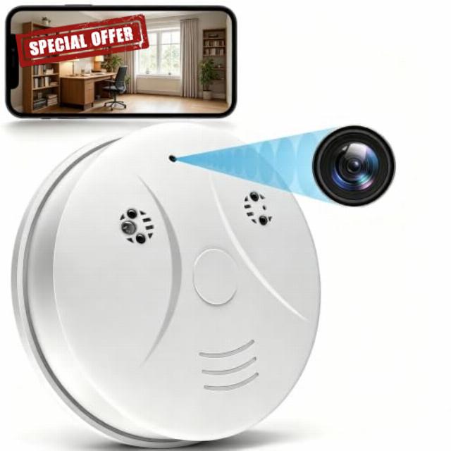 HD 1080P Hidden Camera Smoke Detector WiFi Cameras Wireless Small Spy Nanny Cam with Motion Detection