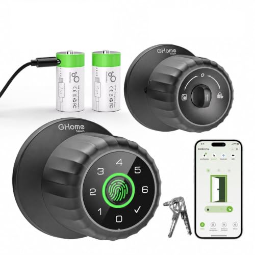 App & Rechargeable Battery 4-IN-1 Fingerprint Door Lock for Bedroom