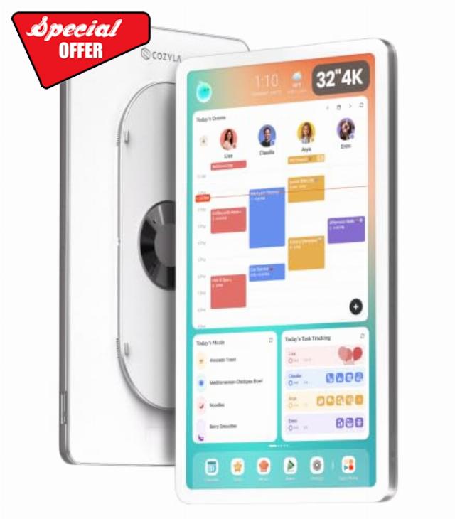 Cozyla Calendar Plus 3: 32"4K Smart Digital Calendar with Google Play Store                                                          Customizable Dashboard