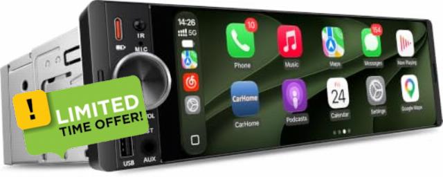 [in‑Cell Display] 6.3" Single Din Car Stereo with Wireless CarPlay                                                          Wireless Android Auto