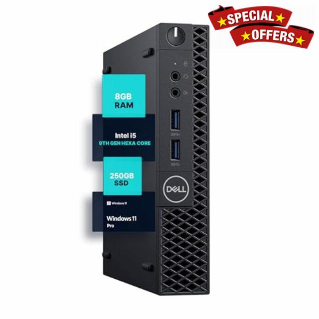 Dell Optiplex 3070 Micro PC | Windows 11 Pro | Intel i5-9500 | 8GB RAM + 250GB SSD | 5G WiFi + BT | Mini Desktop Computer (Renewed)
