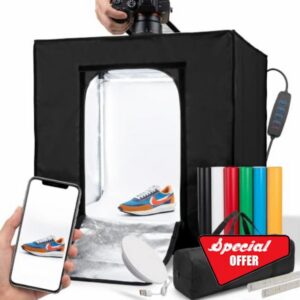 SHOTTIXA 24" Photo Studio Light Box with LED & 6 Backdrops                                                          24" studio