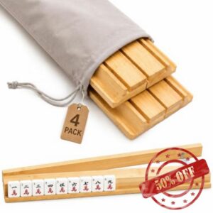 GloTika Bamboo Mahjong Racks with Pushers