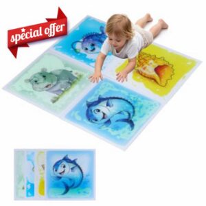 Sensory Tiles for Kids: 4 Pack Liquid Motion Puzzle Play Mat Ocean Designs                                                          Keep visual discovery changing - 16x16” pressure shifts the inner fluid into new patterns that make every press or step feel