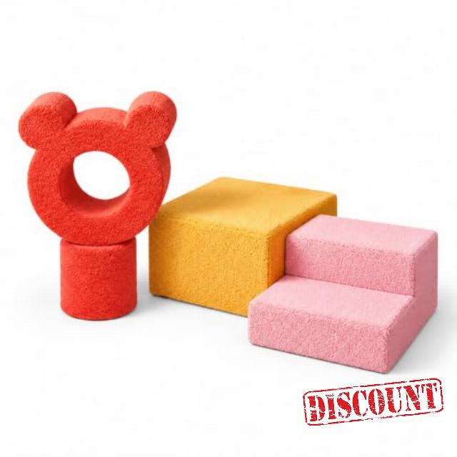 4-Piece Plush Foam Climbing Blocks for Babies 6M+ and Toddlers                                                          31A foam with removable machine-washable plush covers; bear ring