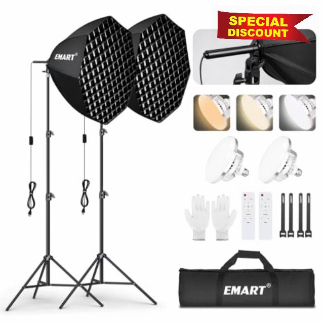 EMART Softbox Lighting Kit with Grid