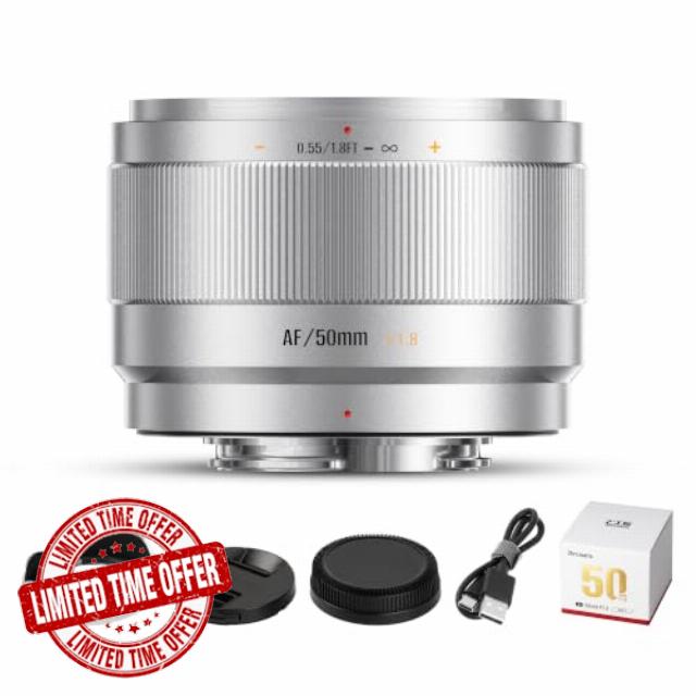 7Artisans AutoFocus 50mm F1.8 APS-C Frame LITE Series Lens F1.8 Large Aperture Support Face/Eye Recognition Compatible for Fujifilm Fuji X-H/T/T30/S/E/A Series Fuji X-E2 Fuji X-T2