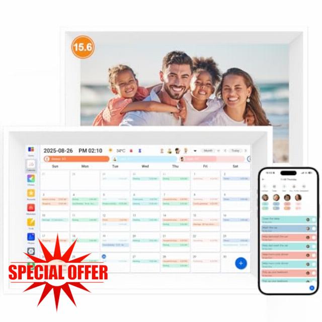 Digital Calendar 15.6" Smart Calendar&Chore Chart