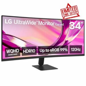 LG 34U60ZB-B 34-inch UltraWide WQHD 120Hz HDR10 1800R Curved Monitor