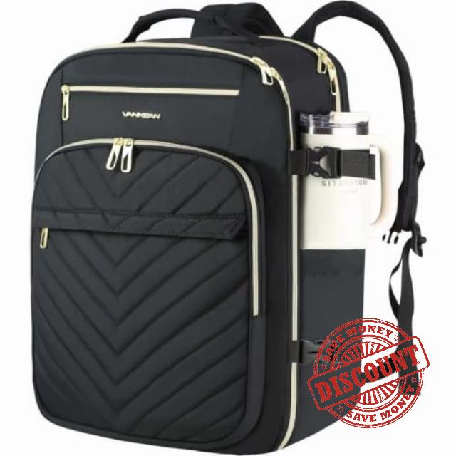 VANKEAN 40L Water- Resistant Laptop Backpack for Women College                                                          Flight Approved Carry on Backpack