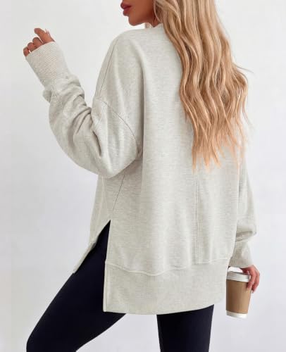 Side Slit Loose Basic Pullover Tops