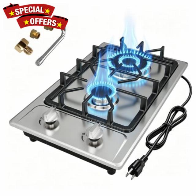 12 Inch Gas Cooktop 2 Burner