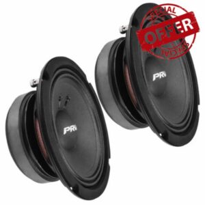 PRV AUDIO 6.5 Inch Midbass Speaker 6MB400-4 4 Ohm 800 Watts per Pair - High Performance Car Audio Loudspeaker High Output Sound (2 Speakers) Bundle