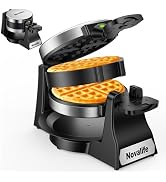 Waffle Maker, 1400W Belgian Waffle Maker, Double Waffle Iron 180° Flip, Rotating Nonstick Plates,...