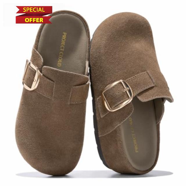 Project Cloud 100% Genuine Leather Platform Clogs for Women Womens Clogs with Plush & Soft Insole and Arch Support Mules for Women Footwear - Stylish & Women's Wedge Mules & Clogs