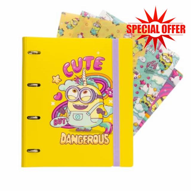 Grupo Erik Minions 4 Ring Binder A4 - Minion Stationery Gifts
