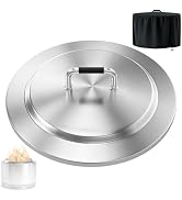25.6 Inch Universal Fire Pit Lid Cover Round for Patio Outdoor Fire Pit Accessory, Heat Resistant...