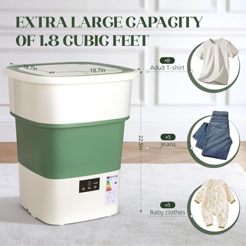 Foldable Washer with Spin Basket Extra Large Capacity