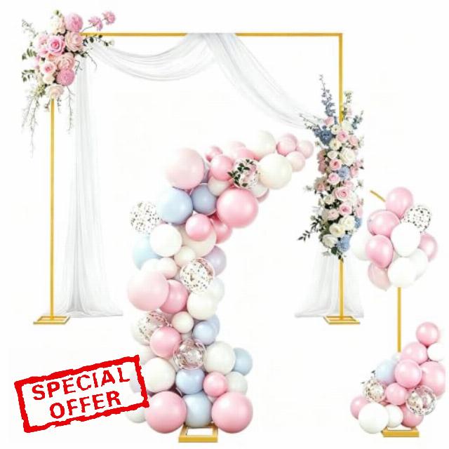 2-in-1 Dual-use Square Balloon Arch Stand Metal