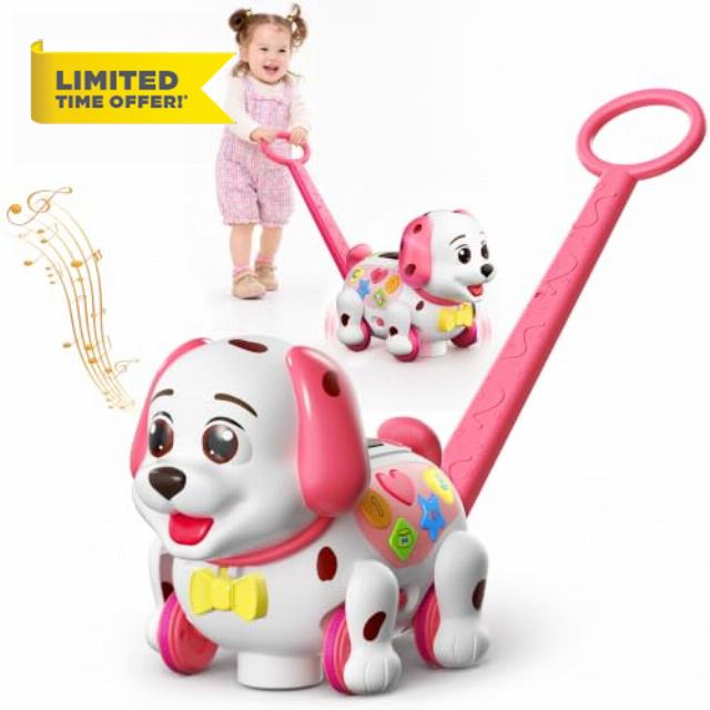 Interactive Push & Pull Puppy Toy for 1-2 Years Old Girl