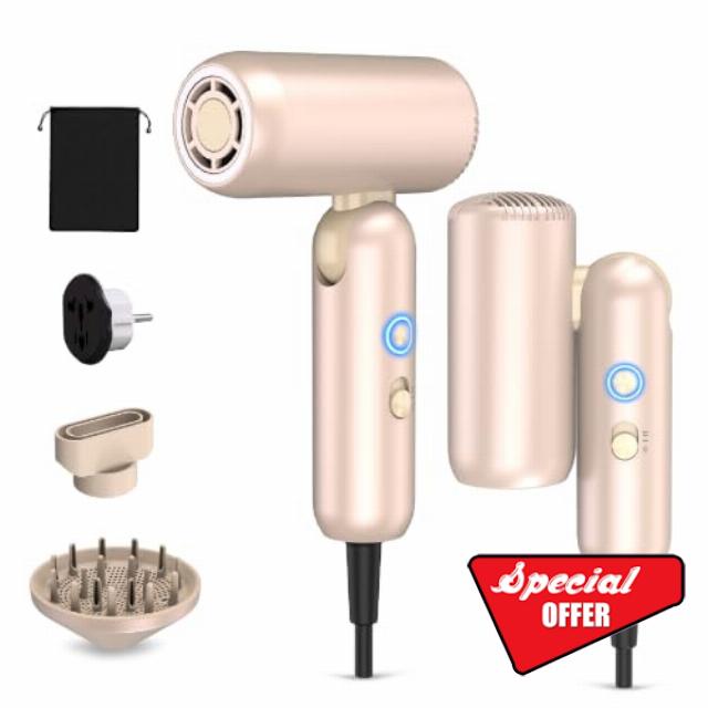 Mythsight StyleVibe High-Speed Dual Voltage Foldable Travel Hair Dryer                                                          Lightweight
