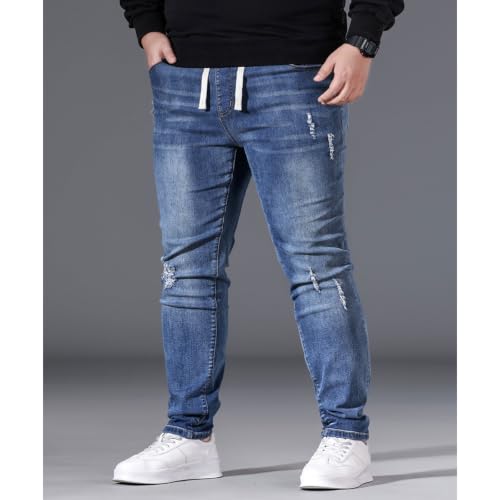 Drawstring Casual Stacked Pants for Big Men Size 2XL-6XL