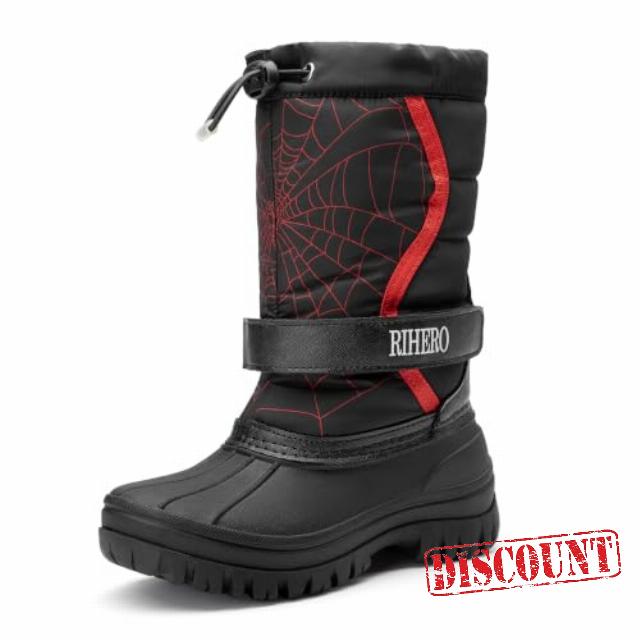 Rihero Boys Girls Snow Boots Kids Winter Faux Fur Booties                                                          Unisex