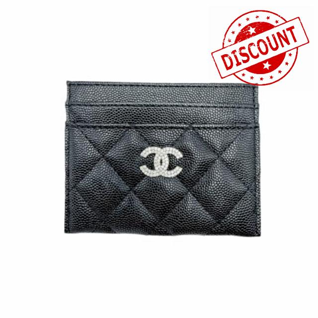 NEOSAX Quilted Caviar Leather Card Holder Wallet