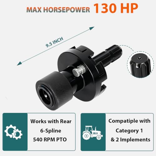1-3/8" 6 Spline 540 RPM Quick Connect PTO Coupler