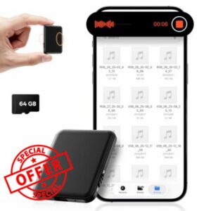 64GB(6000H) Magnetic Voice Activated Recorder with AI Noise Reduction                                                          Voice Recorder