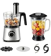 OLIXIS Food Processor 10.5 Cups, 600W Powerful Food processors with 5 Blades, Dishwasher Safe Mea...