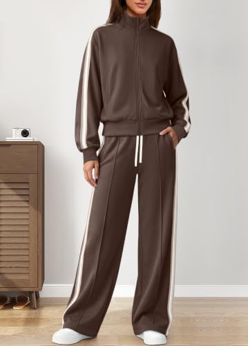 Track Suits 2 Piece Set Zip Up