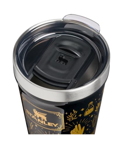 Black Magic Insulated Stainless Steel Cup | Press Fit Slider Lid | Iced Drinks with Sweat-Free Exterior | Silicone Bottom | BPA-Free