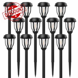 DERAYSION 12 Pack Solar Lights Outdoor