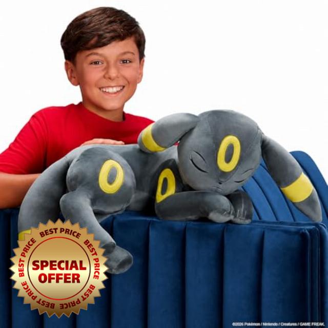 Pokemon Umbreon Sleeping Plush - 18-Inch Premium Plush in Sleeping Pose