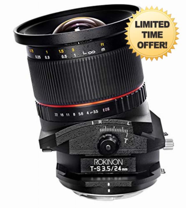 Rokinon 24mm F3.5 Full Frame Tilt-Shift Lens for Sony E Mount Cameras Black (Renewed)
