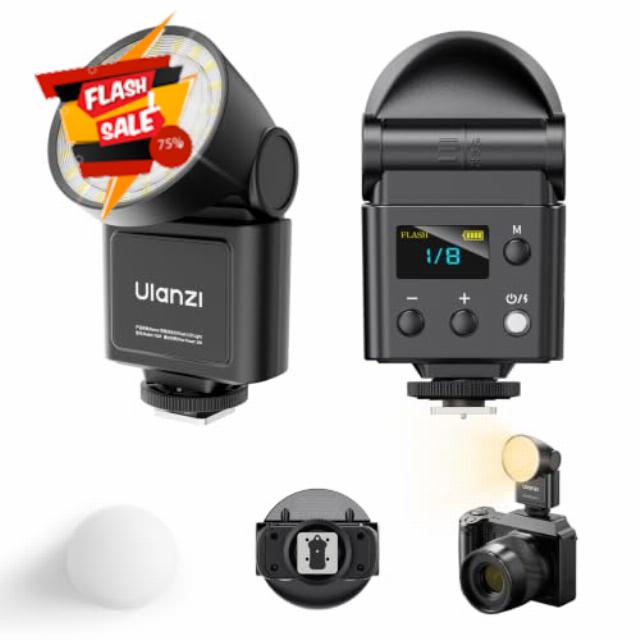 ULANZI F16R Camera Flash Speedlite 3-in-1 Flash & Assist & Continuous Light                                                          GN16 550 Flashes 2500K-6500K CRI96 Bi-Color External Flashlight LED Video Light for Canon Nikon Sony