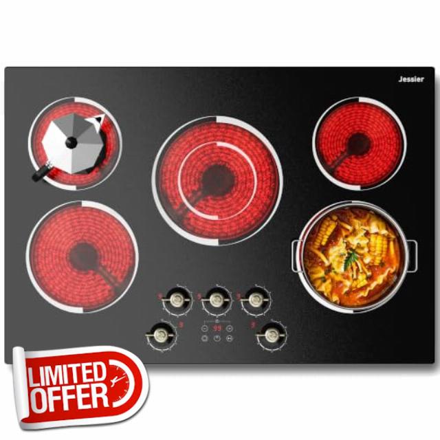 Upgrade 30 Inch Electric Cooktop Knob Control