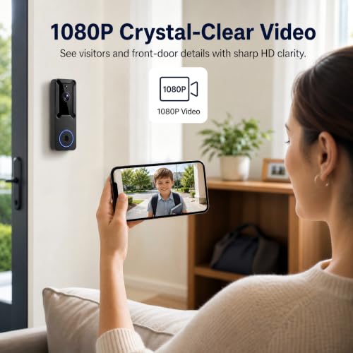 2.4GHz WiFi Home Security Camera for Apartment/Office/Entryway