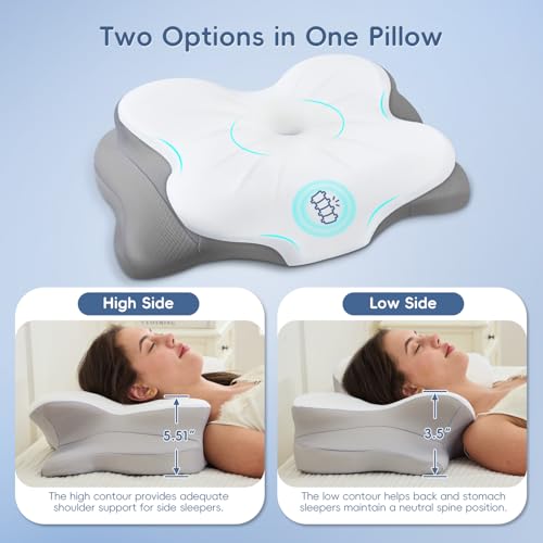 Neck Support Pillow for Side Back & Stomach Sleepers