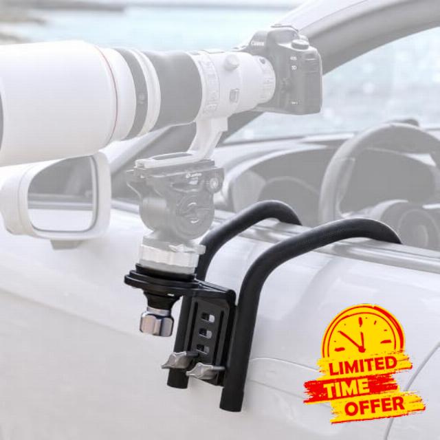 Leofoto WN-03 Car Window Stabilizer for Camera Telephoto Lens with 75mm Bowl Base Leveling Adapter w 3/8" Screw